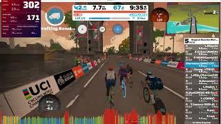 How to benefit from cheaters and fliers on Zwift. Race the Worlds Stage 2 on Loch Loop (A cat)