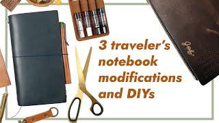 3 Traveler's Notebook Modifications | Pen Loop, Gel Brass Pen, Gold Foiling