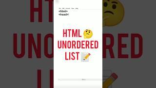 Unordered List in HTML #shorts #html #coding #programming #trending #unorderlist