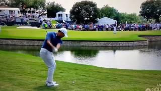 Si Woo Kim puts two balls in the water... and a club!