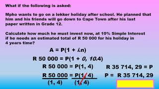 Grade 8 Mathematics Simple Interest (Lesson 2)