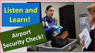 Airport security check! | English conversation practice