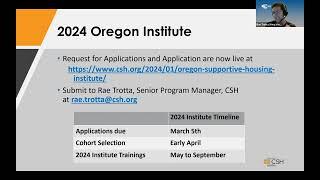 Supportive Housing Institute RFA Information Webinar - Feb. 8, 2024