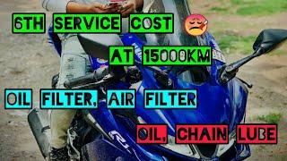R15 V3 6th Service | 15000Km done |R15 V3 costly Service |whatsapp tricks