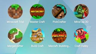 Minecraft Trial, Master Craft, Pickcrafter, MineTap3d, MergeCrafter, Build Craft, And More Games 