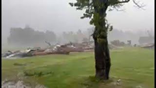 Barn Destroyed By Strong Winds