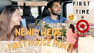 Apartment Hunt as Newlyweds in the US  Home Shopping  FIRST time at Target 