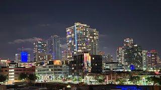 Evening City. Night Downtown San Diego California USA