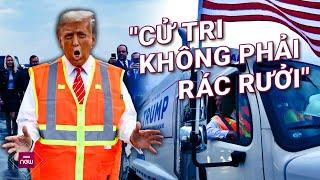 Ông Trump bất ngờ ngồi xe chở rác vận động tranh cử, tuyên bố cử tri không phải "rác rưởi" | VTC Now