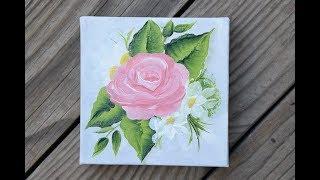 easy Paint a Coral Rose - Painting a Day 3