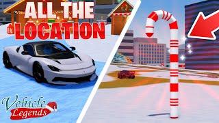 HOW TO GET ALL 20 CANDY CANES LOCATION in Roblox Vehicle Legends! (Xmas Event Day 1)