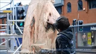 Formby Village Horse Chestnut Tree Trunk Carving