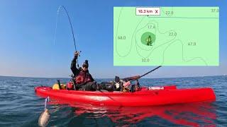 카약타고신진도 흑도 수심 70미터 심해갑오징어를미친듯이잡아보자 #Kayak Fishing#Hobie Island #럭비공#대포알 사이즈 마릿수 대박!삼봉에기