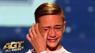 Nervous 14-Y.O. Winner of Romania's Got Talent IN TEARS as He Enters America's Got Talent All-Stars