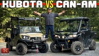 Can-Am Defender vs Kubota RTV-XG850 - Moving Rock & Playing in Mud