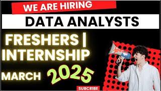 Data Analytics Jobs for Freshers 2025 | Data Analyst Jobs in INDIA |