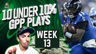 NFL Week 13 | Let's Make You a Million | 5 Draftkings 5 Fanduel Plays under 10%