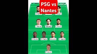 PSG vs Nantes possible lineups #parissaintgermain #franceligue1 #lineups #sports