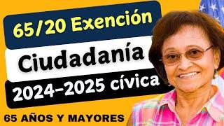 65 años o más 20 preguntas oficiales del examen de educación cívica, ciudadanía americana, 2024-2025