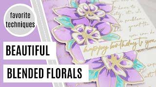 How to create a dreamy floral card with script background