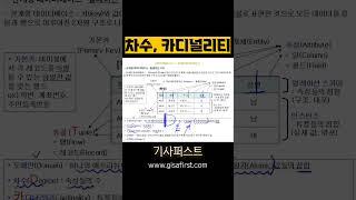 차수, 카디널리티 암기법 #정보처리기사 #정보처리산업기사