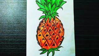 How to draw Pine Apple very easy