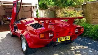 Countach startup. Loud, sounds like an aero V12