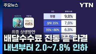 배달수수료 내년부터 2.0∼7.8%로 인하...진통 끝 타결 / YTN