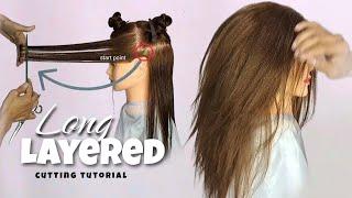 How To Cut Long Layers - Layered Haircut Tutorial