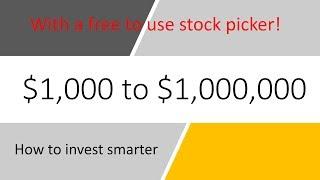 Investing Journey From $1000 to $1000000 Using My Own created stock picker #1 Video