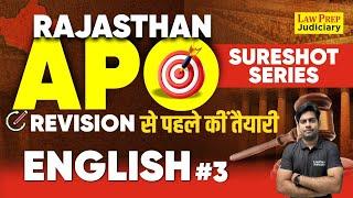 Rajasthan APO Exam 2024 : English | #3 | Sureshot Series | English for Rajasthan APO | By Surya Sir