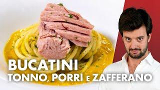 Bucatini con tonno, porri e zafferano: un mix sorprendente!