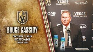 Bruce Cassidy Postgame 12/3: Buying In & Understanding The Challenge