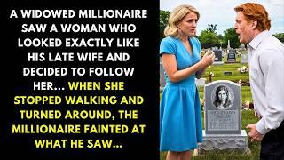 A WIDOWED MILLIONAIRE SAW A WOMAN WHO LOOKED EXACTLY LIKE HIS LATE WIFE AND DECIDED TO FOLLOW HER...