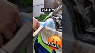 How to Restore Headlights with Acetone Vapor: Amazing Hack! #gadgets #car #Carryovers