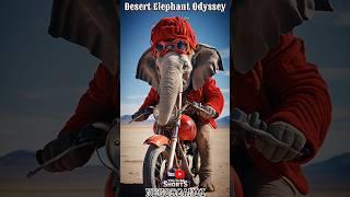 Desert Elephant Odyssey: Red Knitted Motorcycle Helmet Adventure #shorts