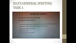 IELTS GENERAL WRITING TASK 1