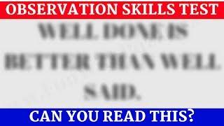 CAN YOU READ THIS? | OBSERVATION SKILLS TEST