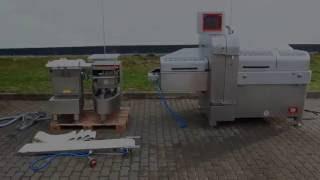 Treif Falcon portion cutting machine with check weigher and sorting station