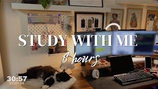 STUDY WITH ME FOR 10 HOURS | Fireplace Ambiance | 50/10 Pomodoro| Hara Studies