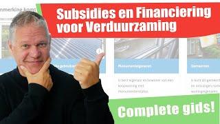 103 - Subsidies en Financiering voor Verduurzaming: Complete Gids voor Huiseigenaren