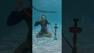 first ever UNDERWATER HOOKAH | SHISHA ‍️ #subscribe #shorts #hookah #shisha #underwater