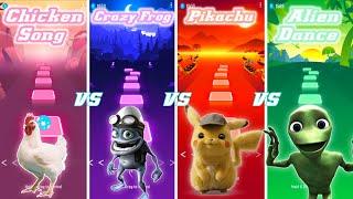 Chicken Song Vs Crazy Frog Vs Pikachu Vs Alien Dance | Tiles Hop EDM Rush