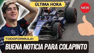 F1 HOY:  Buena noticia para Colapinto tras una mala clasificación