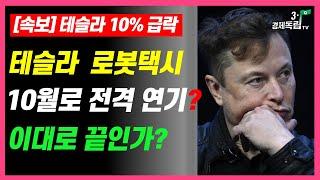 [속보]테슬라10%대 급락! 로봇택시 10월로 전격  연기? 이대로 끝인가]#3.1경제독립tv