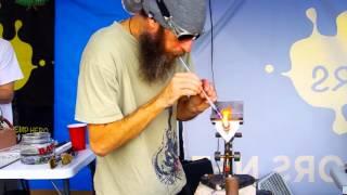 Lodi Live glass blowing demo at 710 Vapors 4/20/2016