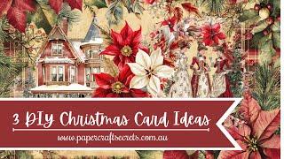 DIY Card Making Tutorial ~ 3 Christmas Card Ideas using Printables