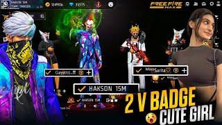 Cute V Badge Girl Youtuber Challenge  Hakson Bhai  लड़की V badge Youtuber  Garena free fire