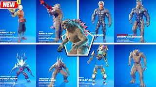 Fortnite's BIGGEST Dance Battle EVER! Godzilla Takes On Glitched Built-In Emotes & Funny Dances