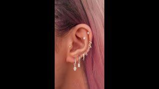 Silver Hoops Ear Piercing Jewelry for Cartilage, Helix, Tragus, Conch, Rook Piercings